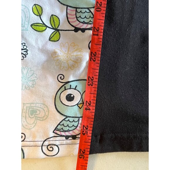 Divine Scrubs JDM Uniforms Owl Print Scrub Top For Women M Cotton Blend Pockets - Picture 7 of 16